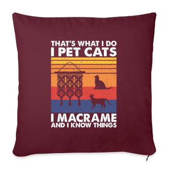 That's What Do Pet Cats Macrame & Know Things - Sofakissenbezug 45 x 45 cm - Burgunderrot - Vorne