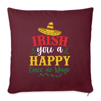 Irish You Un joyeux Cinco de Mayo Green Clover - Housse de coussin décorative 45 x 45 cm - bordeaux - Devant