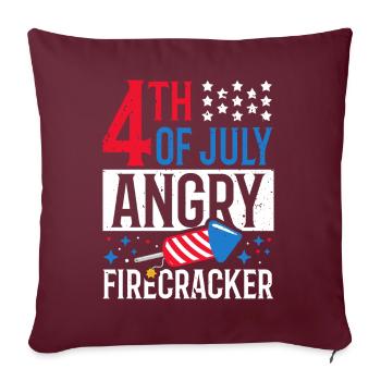 4. Juli Angry Firecracker Independence Day - Sofakissenbezug 45 x 45 cm - Burgunderrot - Vorne