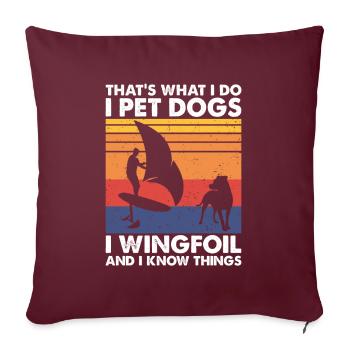 That's What Do Pet Dogs Wingfoil & Know Things - Sofakissenbezug 45 x 45 cm - Burgunderrot - Vorne