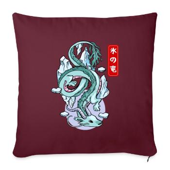 Mythe élémentaire du dragon de glace japonais - Housse de coussin décorative 45 x 45 cm - bordeaux - Devant