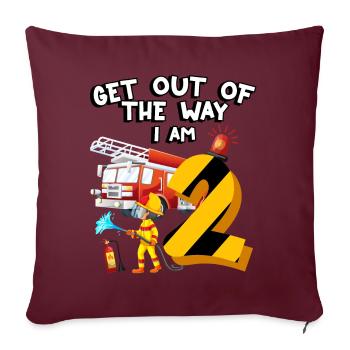 Pompiers pompiers J’ai 9 ans - Housse de coussin décorative 45 x 45 cm - bordeaux - Devant