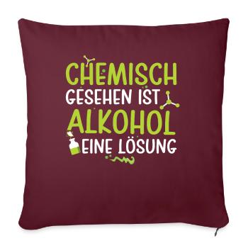 Chimiquement, l’alcool est une solution à la bière - Housse de coussin décorative 45 x 45 cm - bordeaux - Devant