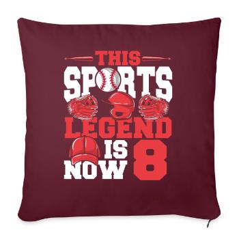 Diese Sportlegende Ist Jetzt 8, Baseballspiel 8. - Sofakissenbezug 45 x 45 cm - Burgunderrot - Vorne