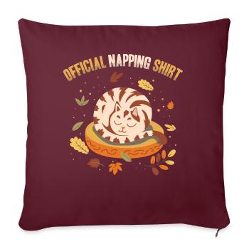 Offizielle Napping Shirt Sleepy Cat Herbst Saison - Sofakissenbezug 45 x 45 cm - Burgunderrot - Vorne
