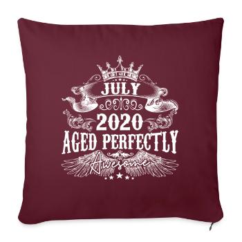 2020 | Juli 2020 Geburtstag Perfekt gealtert - Sofakissenbezug 45 x 45 cm - Burgunderrot - Vorne