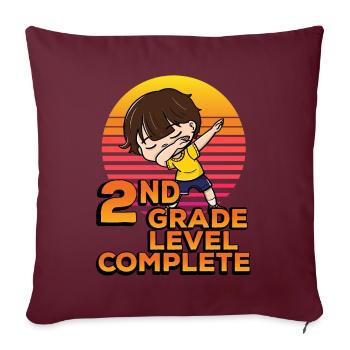 2ème année Complètement drôle dab - Housse de coussin décorative 45 x 45 cm - bordeaux - Devant