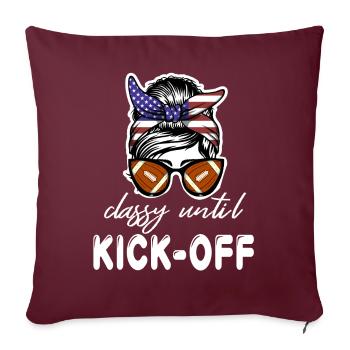 Chic jusqu’au coup d’envoi du match de football américain - Housse de coussin décorative 45 x 45 cm - bordeaux - Devant
