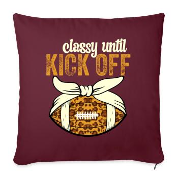 Chic jusqu’au coup d’envoi du match de football américain - Housse de coussin décorative 45 x 45 cm - bordeaux - Devant