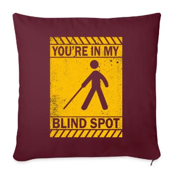 Sensibilisation à la cécité aveugle Personnes ayant une déficience visuelle - Housse de coussin décorative 45 x 45 cm - bordeaux - Devant