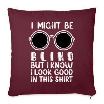 Cécité Sensibilisation des personnes aveugles visuellement - Housse de coussin décorative 45 x 45 cm - bordeaux - Devant