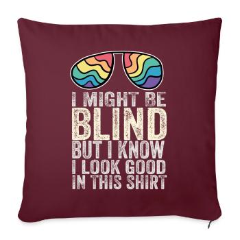 Cécité Sensibilisation des personnes aveugles visuellement - Housse de coussin décorative 45 x 45 cm - bordeaux - Devant
