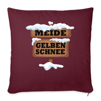 Meide Gelben Schnee Lustiges Wintersport Schnee - Sofakissenbezug 45 x 45 cm - Burgunderrot - Vorne