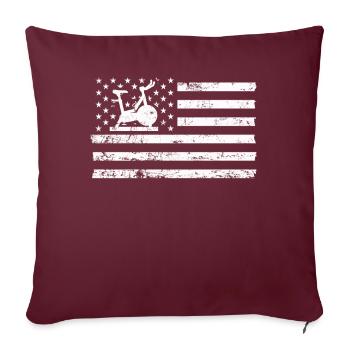 Drapeau américain - Housse de coussin décorative 45 x 45 cm - bordeaux - Devant