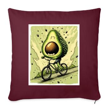 Avocat Bike Bike Abstrait Végétarien Végétalien - Housse de coussin décorative 45 x 45 cm - bordeaux - Devant