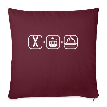 Skieur Ski Après Ski - Housse de coussin décorative 45 x 45 cm - bordeaux - Devant