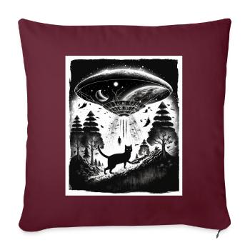Chaton de chat Space Alien Planet Astronaute - Housse de coussin décorative 45 x 45 cm - bordeaux - Devant