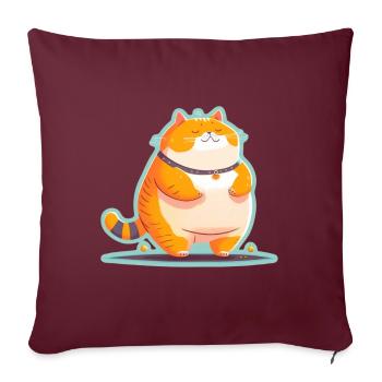 Big Cat Kitten Mignon Chat Sommeil Fatigué - Housse de coussin décorative 45 x 45 cm - bordeaux - Devant