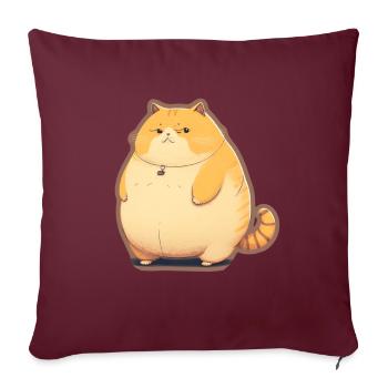 Big Cat Kitten Mignon Chat Sommeil Fatigué - Housse de coussin décorative 45 x 45 cm - bordeaux - Devant