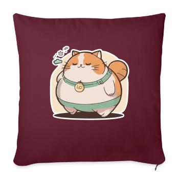 Big Cat Kitten Mignon Chat Sommeil Fatigué - Housse de coussin décorative 45 x 45 cm - bordeaux - Devant