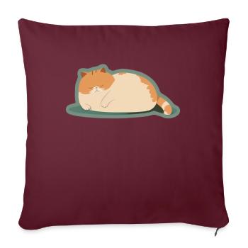 Big Cat Kitten Mignon Chat Sommeil Fatigué - Housse de coussin décorative 45 x 45 cm - bordeaux - Devant