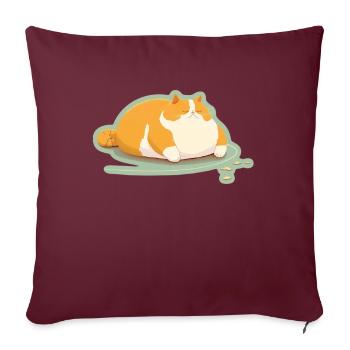 Big Cat Kitten Mignon Chat Sommeil Fatigué - Housse de coussin décorative 45 x 45 cm - bordeaux - Devant