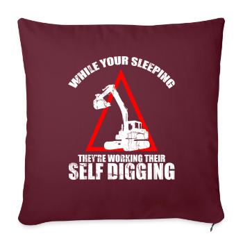 Bagger für Schwermaschinenführer - Sofakissenbezug 45 x 45 cm - Burgunderrot - Vorne