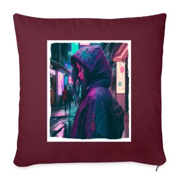 Vaporwave Aestethic Retro Japan Neon Emo Anime - Sofakissenbezug 45 x 45 cm - Burgunderrot - Vorne