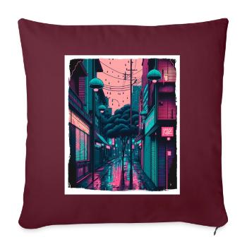 Vaporwave Aestethic Retro Japan Neon Emo Anime - Sofakissenbezug 45 x 45 cm - Burgunderrot - Vorne