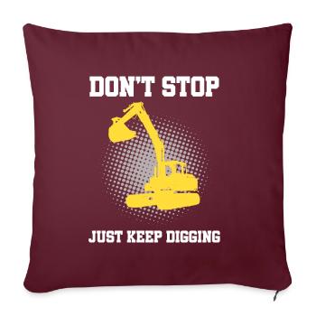 Baggerführer für Bagger und Sandbagger - Sofakissenbezug 45 x 45 cm - Burgunderrot - Vorne