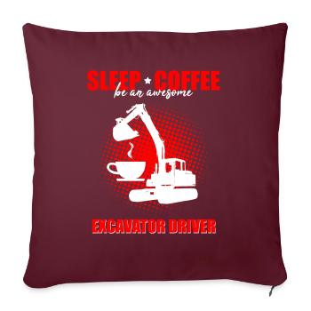 Baggerführer für Bagger und Sandbagger - Sofakissenbezug 45 x 45 cm - Burgunderrot - Vorne