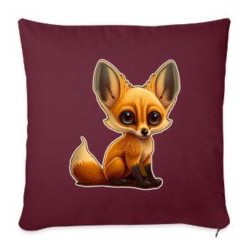 Süßer Fuchs Baby Schnuffelshirt Knuddelshirt - Sofakissenbezug 45 x 45 cm - Burgunderrot - Vorne