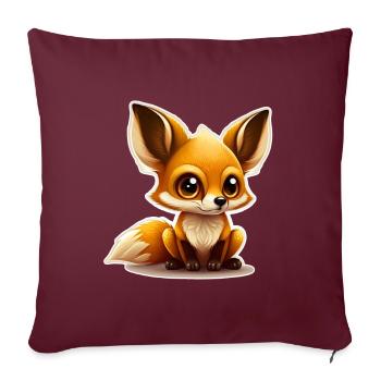 Süßer Fuchs Baby Schnuffelshirt Knuddelshirt - Sofakissenbezug 45 x 45 cm - Burgunderrot - Vorne