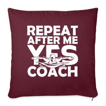 Coach Natation | Cadeau coach Natation Le Meilleur - Housse de coussin décorative 45 x 45 cm - bordeaux - Devant