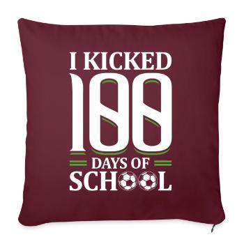 J’ai botté 100 jours d’école Sporty - Housse de coussin décorative 45 x 45 cm - bordeaux - Devant