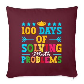 100 jours pour résoudre des problèmes mathématiques - Housse de coussin décorative 45 x 45 cm - bordeaux - Devant