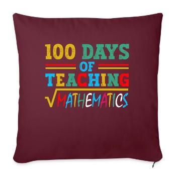 100 jours de cours de mathématiques pour les professeurs des écoles - Housse de coussin décorative 45 x 45 cm - bordeaux - Devant