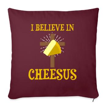 Gouda Design für Käserei und Gouda-Käse - Sofakissenbezug 45 x 45 cm - Burgunderrot - Vorne
