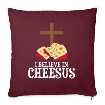 Gouda-Käse-Design für Gouda Fnas und Charcuterie - Sofakissenbezug 45 x 45 cm - Burgunderrot - Vorne