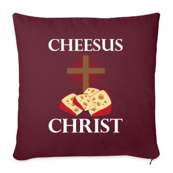 Gouda-Käse-Design für Gouda Fnas und Charcuterie - Sofakissenbezug 45 x 45 cm - Burgunderrot - Vorne