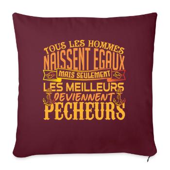 Pêcheur meilleurs Pêcheurs la pêche papa pêcheur - Housse de coussin décorative 45 x 45 cm - bordeaux - Devant