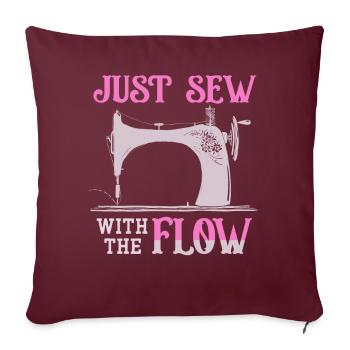 Il suffit de coudre avec la machine à coudre Flow Quilting - Housse de coussin décorative 45 x 45 cm - bordeaux - Devant