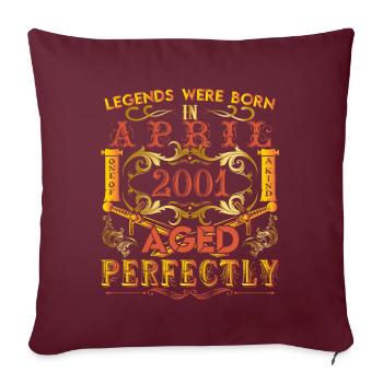2001 Avril - anniversaire 2001 légendes Avril - Housse de coussin décorative 45 x 45 cm - bordeaux - Devant