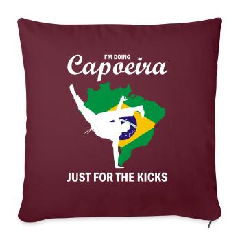 Ginga Capoeira pour les arts martiaux brésiliens - Housse de coussin décorative 45 x 45 cm - bordeaux - Devant