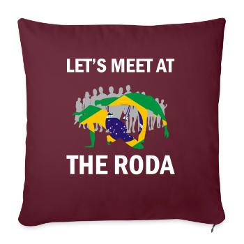 Afro-brasilianischer Tanz Spruch für Capoeira - Sofakissenbezug 45 x 45 cm - Burgunderrot - Vorne