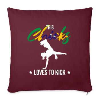 Arts martiaux brésiliens pour instruments de capoeira - Housse de coussin décorative 45 x 45 cm - bordeaux - Devant