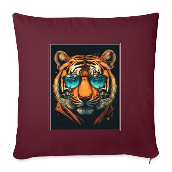 Bengalischer Tiger Katze Boss Chef Raubkatze - Sofakissenbezug 45 x 45 cm - Burgunderrot - Vorne