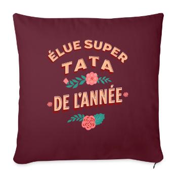 Meilleure Tata Idée Cadeau Famille Citation Humour - Housse de coussin décorative 45 x 45 cm - bordeaux - Devant