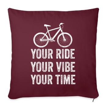 VTT Votre balade Votre ambiance Votre temps - Housse de coussin décorative 45 x 45 cm - bordeaux - Devant