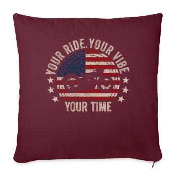 Your Ride Your Vibe Your Time Cruiser American - Housse de coussin décorative 45 x 45 cm - bordeaux - Devant